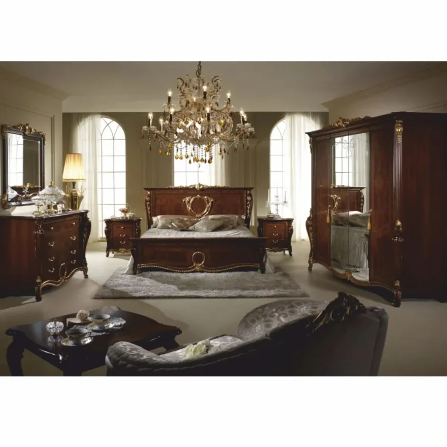Casa Padrino Luxus Barock Nachtkommode mit 3 Schubladen Dunkelbraun / Gold - Made in Italy