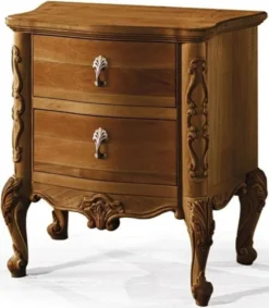 Casa Padrino Luxus Barock Nachtkommode mit 2 Schubladen Braun - Handgefertigter Barock Nachttisch - Barock Schlafzimmer Möbel - Luxus Möbel in Barockstil - Luxus Qualität - Made in Italy