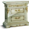 Casa Padrino Luxus Barock Nachtkommode Elfenbein / Gold 65 cm - Made in Italy