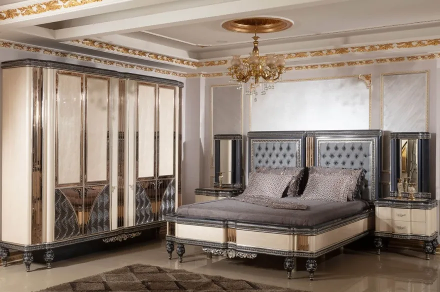 Casa Padrino Luxus Barock Nachtkommode Beige / Schwarz / Gold - Prunkvoller Barockstil Nachttisch mit 2 Schubladen - Luxus Schlafzimmer Möbel im Barockstil - Barock Möbel - Barock Interior
