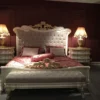 Casa Padrino Luxus Barock Nachtkommode Weiß / Gold - Handgefertigter Barock Nachttisch mit 2 Schubladen - Barock Schlafzimmer Möbel