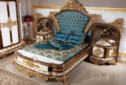 Casa Padrino Luxus Barock Nachtkommoden Set Weiß / Braun / Gold - Prunkvolle Massivholz Nachttische - Barock Schlafzimmer Möbel - Edel & Prunkvoll