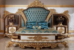 Casa Padrino Luxus Barock Nachtkommoden Set Weiß / Braun / Gold - Prunkvolle Massivholz Nachttische - Barock Schlafzimmer Möbel - Edel & Prunkvoll