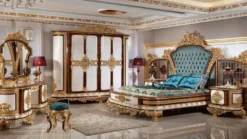 Casa Padrino Luxus Barock Nachtkommoden Set Weiß / Braun / Gold - Prunkvolle Massivholz Nachttische - Barock Schlafzimmer Möbel - Edel & Prunkvoll