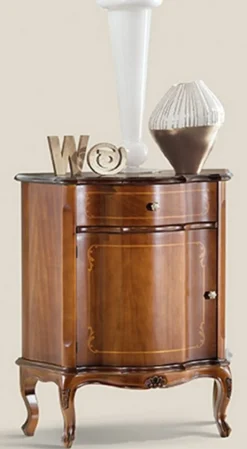 Casa Padrino Luxus Barock Nachttisch Braun - Handgefertigter Massivholz Beistelltisch mit Schublade und Tür - Barockstil Möbel - Italienische Barock Möbel - Luxus Qualität - Made in Italy
