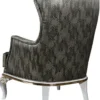 Casa Padrino Luxus Barock Ohrensessel Grün / Weiß / Gold 77 x 85 x H. 113 cm - Wohnzimmer Sessel mit elegantem Muster - Barock Wohnzimmer Möbel