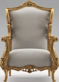 Casa Padrino Luxus Barock Ohrensessel Grau / Antik Gold 85 x 80 x H. 113 cm - Wohnzimmer Samt Sessel - Edel & Prunkvoll