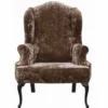 Casa Padrino Luxus Barock Ohrensessel Braun / Schwarz H. 115 cm - Barock Möbel
