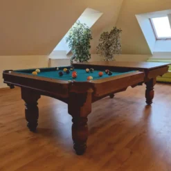 Casa Padrino Luxus Barock Pool Billardtisch / Esstisch 7ft Braun / Grün