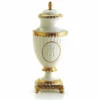 Casa Padrino Luxus Barock Porzellan Vase mit Deckel Weiß / Gold H. 32 cm - Made in Italy