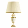 Casa Padrino Luxus Barock Porzellan Tischleuchte Weiß / Gold / Elfenbein H. 78 cm - Made in Italy