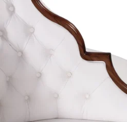 Casa Padrino Luxus Barock Rundsofa Weiß / Dunkelbraun - Handgefertigtes rundes Sofa - Barock Hotel & Restaurant Möbel