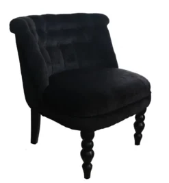 Casa Padrino Luxus Barock Salon Stuhl Paris - Edler Samtstuhl in Schwarz - 58 x 53 x H. 71 cm