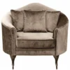 Casa Padrino Luxus Barock Samt Sessel Braun / Dunkelbraun 120 cm - Barock Möbel