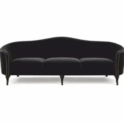 Casa Padrino Luxus Barock Samt Sofa Schwarz 280 cm - Barock Wohnzimmer Möbel