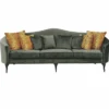 Casa Padrino Luxus Barock Samt Sofa Grün / Schwarz 280 cm - Barock Wohnzimmer Möbel