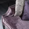 Casa Padrino Luxus Barock Samtsofa Lila / Schwarz / Silber 245 x 93 x H. 90 cm - Wohnzimmer Sofa - Barock Wohnzimmermöbel