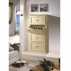 Casa Padrino Luxus Barock Schuhschrank Creme H. 170 cm - Made in Italy