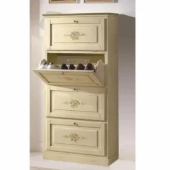 Casa Padrino Luxus Barock Schuhschrank Creme H. 170 cm - Made in Italy