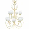 Casa Padrino Luxus Barock Schmiedeeisen Kronleuchter Creme / Weiß Ø 110 x H. 155 cm
