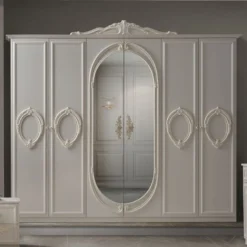 Casa Padrino Luxus Barock Schlafzimmer Schrank Creme 261 cm - Barock Schlafzimmer Möbel