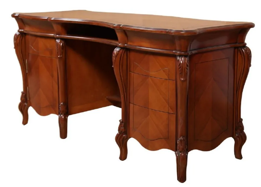 Casa Padrino Luxus Barock Schreibtisch Braun 166 cm - Barockstil Büro Möbel