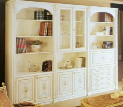 Casa Padrino Luxus Barock Schrank Weiß / Mehrfarbig / Gold - Handgefertigter Barock Wohnzimmerschrank - Barock Wohnzimmer Möbel - Luxus Qualität - Made in Italy