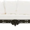 Casa Padrino Luxus Barock Schmiedeeisen Möbel Set Dunkelbraun / Weiß - 2 Luxus Sofas & 2 Luxus Sessel & 1 Luxus Couchtisch - Wohnzimmer Möbel - Garten Möbel - Hotel Möbel - Luxus Barock Möbel