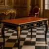 Casa Padrino Luxus Barock Schreibtisch Schwarz / Gold / Bordeaux 143 cm - Barock Sekretär