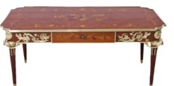 Casa Padrino Luxus Barock Schreibtisch Mahagoni Sekretär 120 cm - Antik Stil