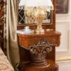 Casa Padrino Luxus Barock Schlafzimmer Set Gold / Braun / Bronzefarben - 1 Doppelbett mit Kopfteil und Rückwand & 2 Nachtkommoden - Schlafzimmer Möbel im Barockstil - Edel & Prunkvoll