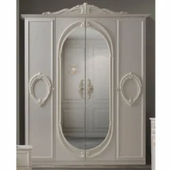 Casa Padrino Luxus Barock Schlafzimmer Schrank Creme 178,6 cm - Barock Schlafzimmer Möbel