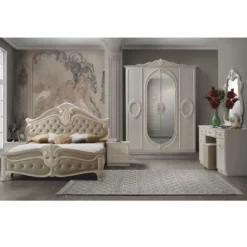 Casa Padrino Luxus Barock Schlafzimmer Schrank Creme 178,6 cm - Barock Schlafzimmer Möbel