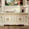 Casa Padrino Luxus Barock Schreibtisch Weiß / Gold 196 cm - Made in Italy