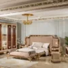 Casa Padrino Luxus Barock Schlafzimmer Schrank mit 5 Türen Dunkelbraun / Grau / Gold - Barock Möbel