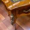 Casa Padrino Luxus Barock Schreibtisch Hellbraun / Dunkelbraun / Grün - Handgefertigter Massivholz Sekretär mit 3 Schubladen - Edle Barock Büro Möbel