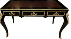 Casa Padrino Luxus Barock Schreibtisch in Schwarz Gold und Bordeaux, 140 x 80 x 82 cm, Sekretär im antiken Stil