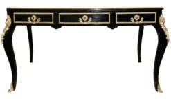 Casa Padrino Luxus Barock Schreibtisch in Schwarz Gold und Bordeaux, 140 x 80 x 82 cm, Sekretär im antiken Stil