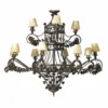 Casa Padrino Luxus Barock Schmiedeeisen Kronleuchter Braun / Beige Ø 100 x H. 100 cm