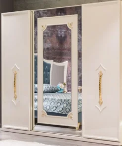 Casa Padrino Luxus Barock Schlafzimmerschrank Weiß / Gold - Massivholz Kleiderschrank - Barock Schlafzimmer Möbel - Edel & Prunkvoll