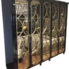 Casa Padrino Luxus Barock Schlafzimmerschrank Schwarz / Gold 260 x 63 x H. 240 cm - Prunkvoller Kleiderschrank mit 5 verspiegelten Türen - Luxus Qualität
