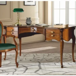 Casa Padrino Luxus Barock Schreibtisch Braun / Grün 150 cm - Barock Büro Möbel - Made in Italy