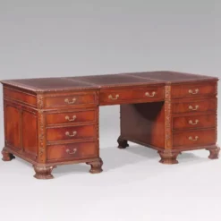 Casa Padrino Luxus Barock Schreibtisch Braun 190 cm - Barock Büro Möbel