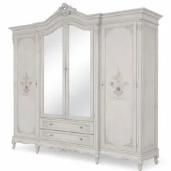 Casa Padrino Luxus Barock Schlafzimmer Schrank Hellgrau 260 cm - Barock Schlafzimmer Möbel