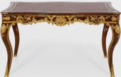 Casa Padrino Luxus Barock Schreibtisch mit Schublade Braun / Gold - Prunkvoller Bürotisch im Barockstil - Barock Büromöbel - Barockstil Büro Möbel - Luxus Möbel im Barockstil - Barock Einrichtung