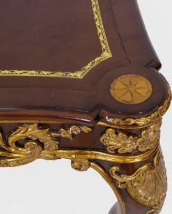 Casa Padrino Luxus Barock Schreibtisch mit Schublade Braun / Gold - Prunkvoller Bürotisch im Barockstil - Barock Büromöbel - Barockstil Büro Möbel - Luxus Möbel im Barockstil - Barock Einrichtung