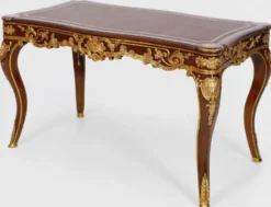 Casa Padrino Luxus Barock Schreibtisch mit Schublade Braun / Gold - Prunkvoller Bürotisch im Barockstil - Barock Büromöbel - Barockstil Büro Möbel - Luxus Möbel im Barockstil - Barock Einrichtung