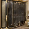 Casa Padrino Luxus Barock Schlafzimmerschrank Schwarz / Gold - Prunkvoller Massivholz Kleiderschrank im Barockstil - Barock Schlafzimmer & Hotel Möbel - Edel & Prunkvoll