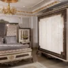 Casa Padrino Luxus Barock Schlafzimmerschrank Creme / Dunkelbraun / Gold 293 cm