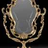 Casa Padrino Luxus Barock Schminkspiegel Gold 19 x H. 30 cm - Handgefertigter Barockstil Bronze Tischspiegel - Kosmetikspiegel - Barock Deko Accessoires - Edel & Prunkvoll